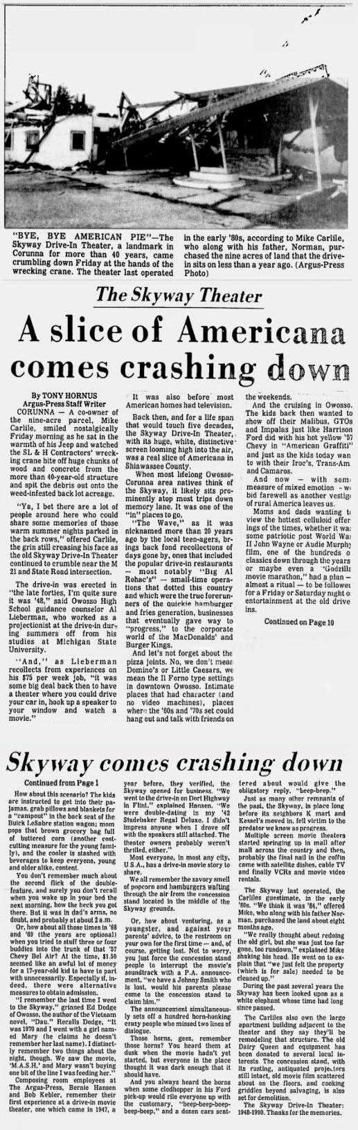 Skyway Drive-In Theatre - Article From Ron Gross